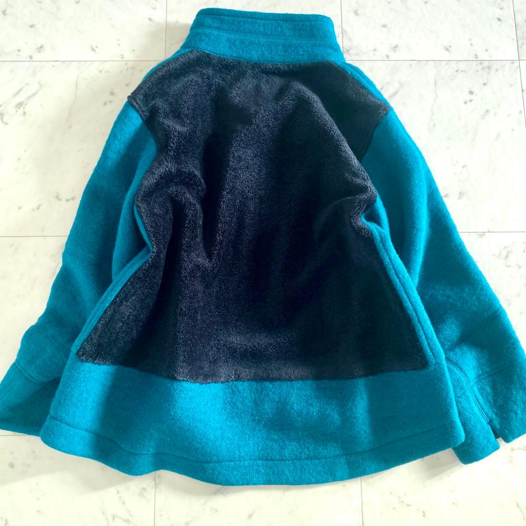 美品 ann吉 あんきち ハイネック ボア切替 ウールフレアコート ゆったり