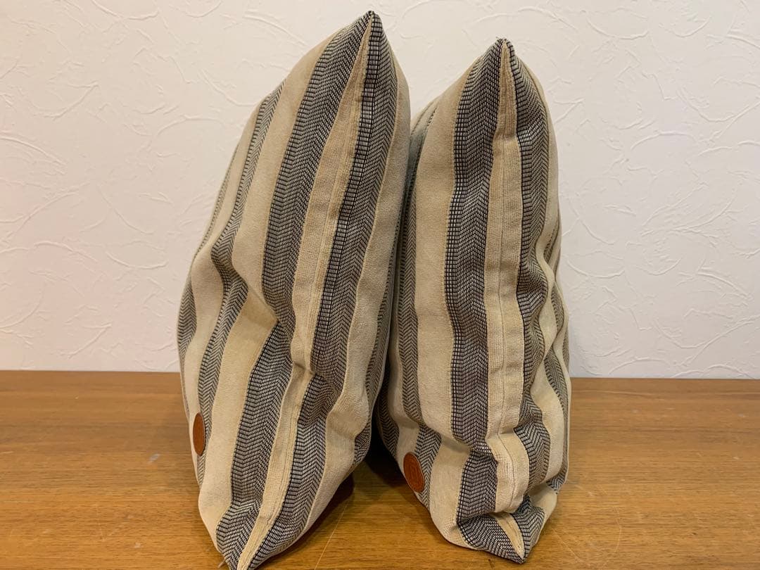 N0722-07★FENDI フェンディ ストライプ柄クッション 2個セット