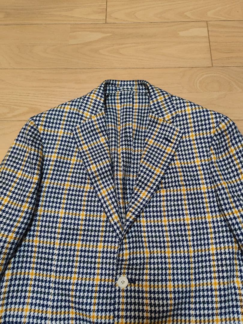 LARDINI　ラルディーニ リネンコットン チェックジャケット48