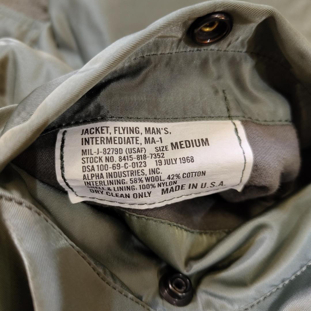 90s USA製 Alpha MA-1 1968年 復刻モデル ステンシル