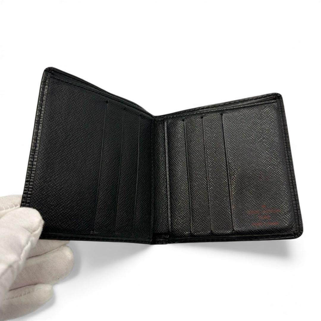 【美品】ルイヴィトン 折財布 札入れ 黒 ビエ6 カルトクレディ CA0939