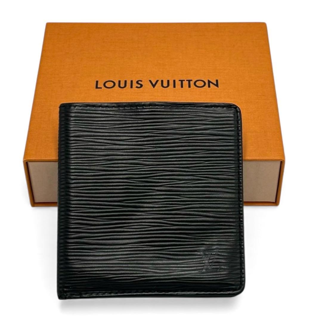 【美品】ルイヴィトン 折財布 札入れ 黒 ビエ6 カルトクレディ CA0939