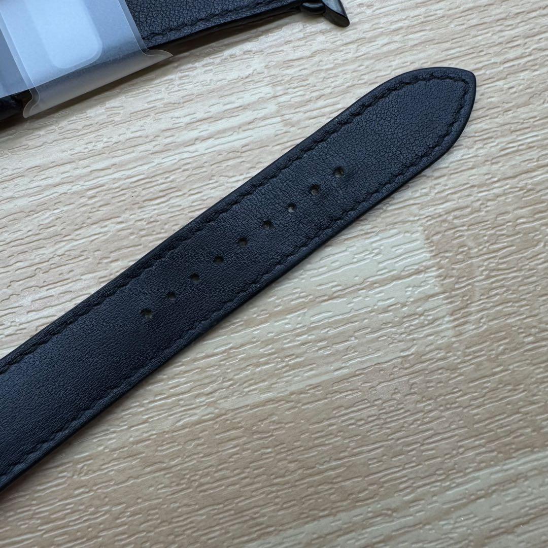 2156 Apple Watch エルメス　ブラック　ドゥブルトゥール　二重