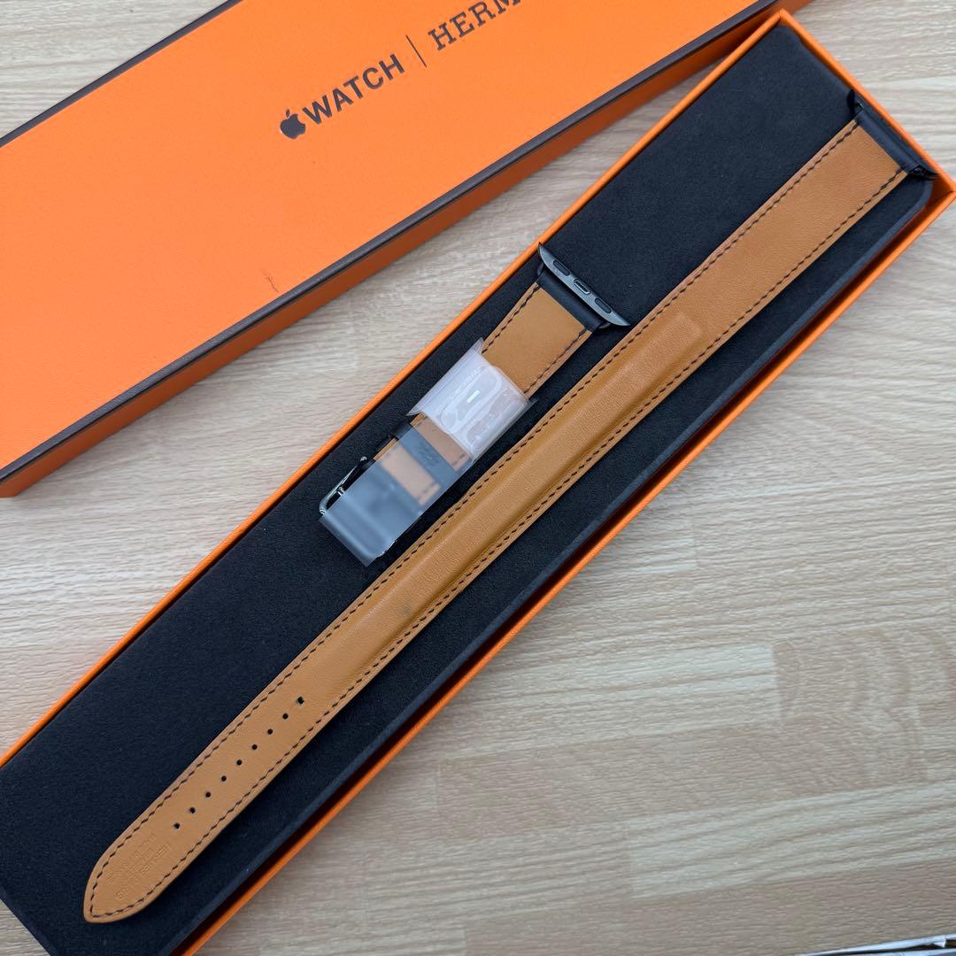 2156 Apple Watch エルメス　ブラック　ドゥブルトゥール　二重