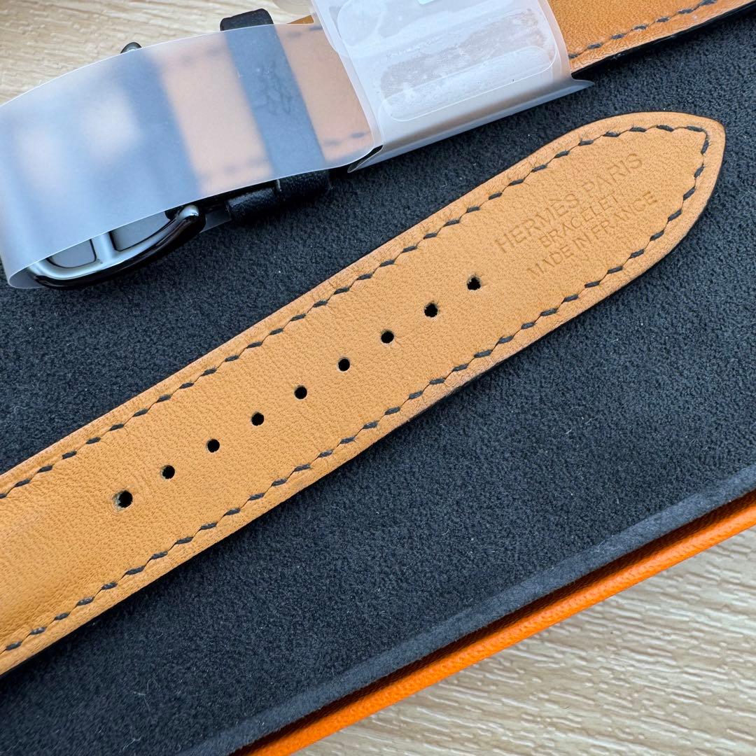 2156 Apple Watch エルメス　ブラック　ドゥブルトゥール　二重