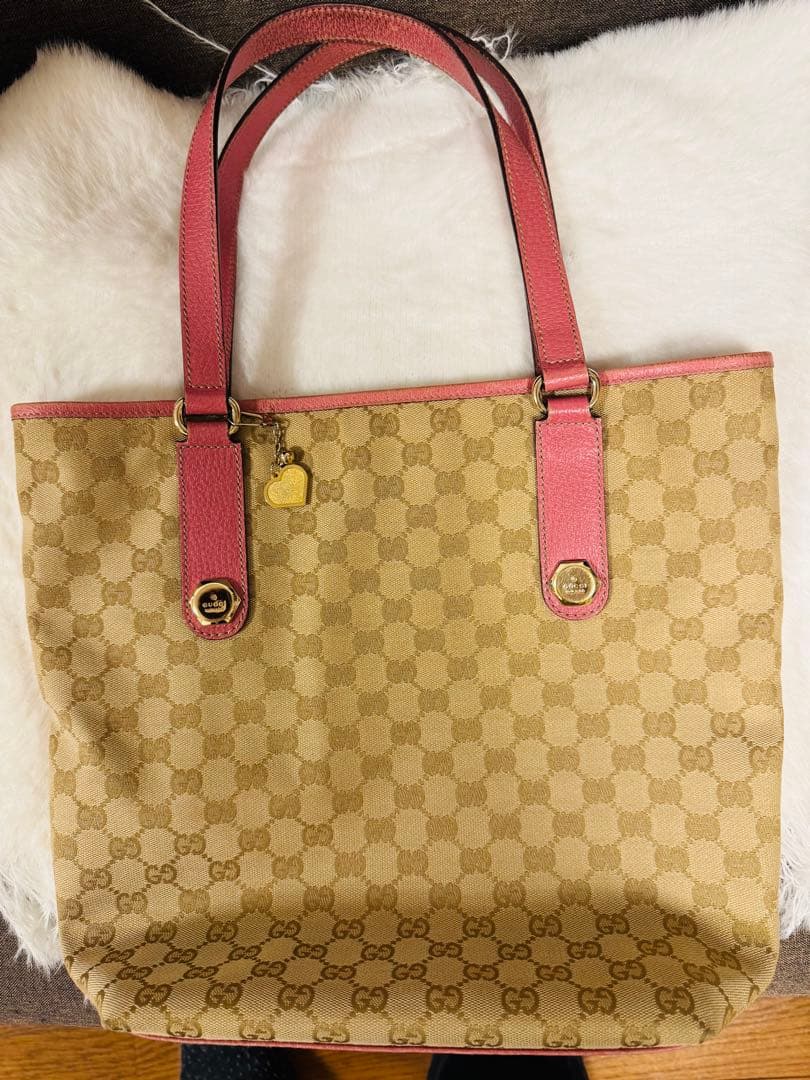 GUCCI GGパターン トートバッグ 153009 ベージュ ピンク　A4収納