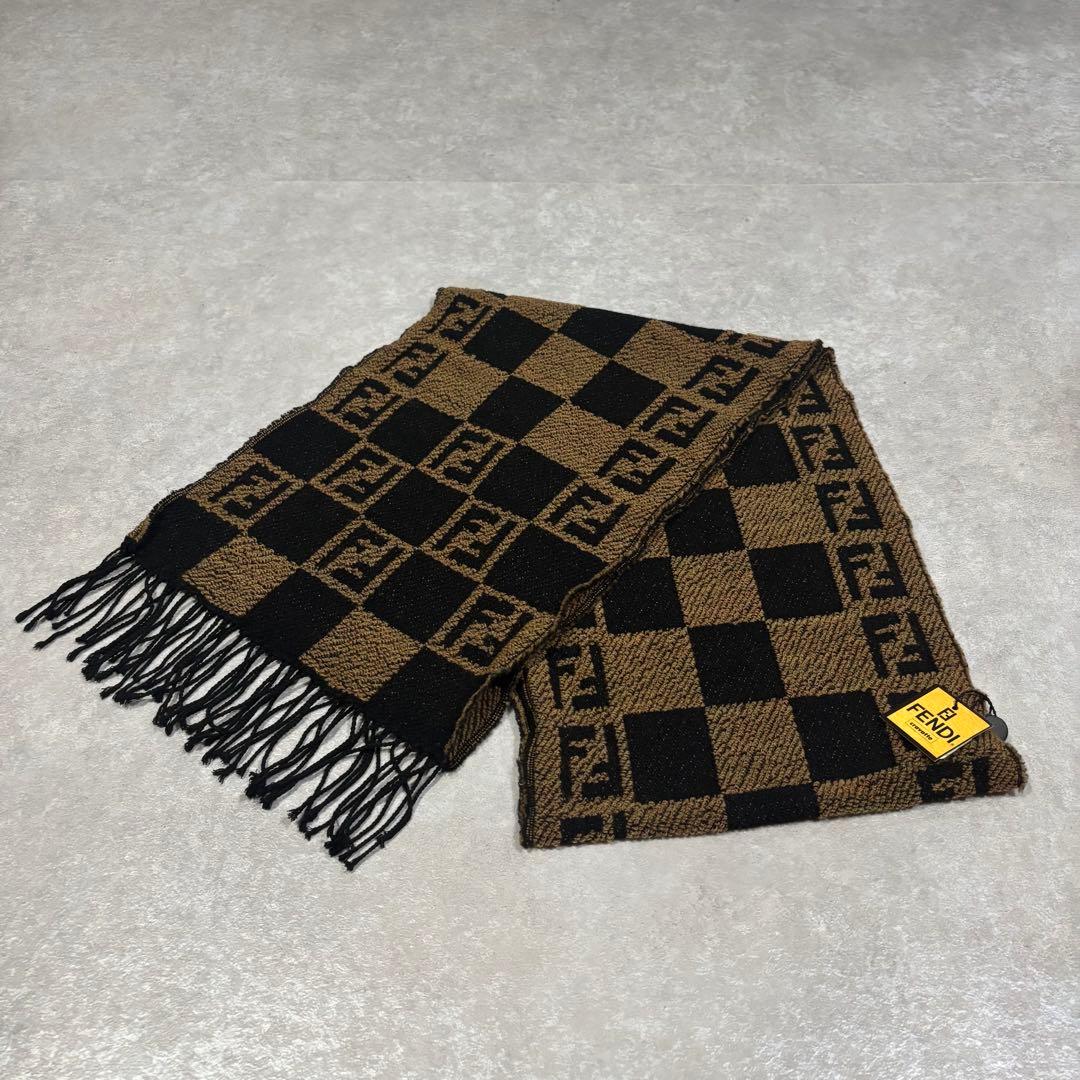 FENDI マフラー ズッカ ブラウン ブラック