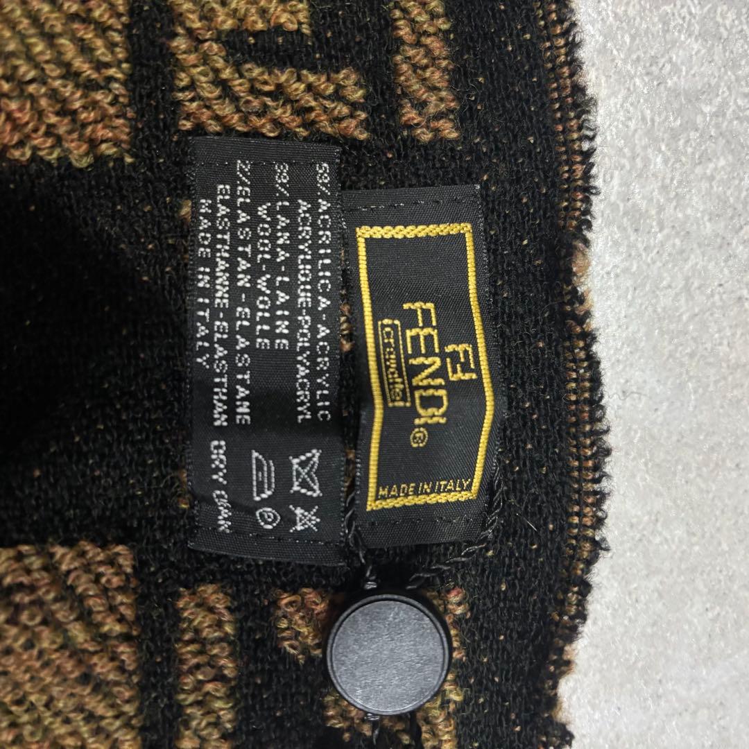 FENDI マフラー ズッカ ブラウン ブラック
