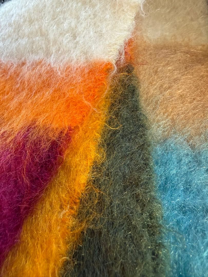 LOEWE アナグラム モヘア ウール ストライプ スカーフ