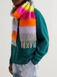 LOEWE アナグラム モヘア ウール ストライプ スカーフ