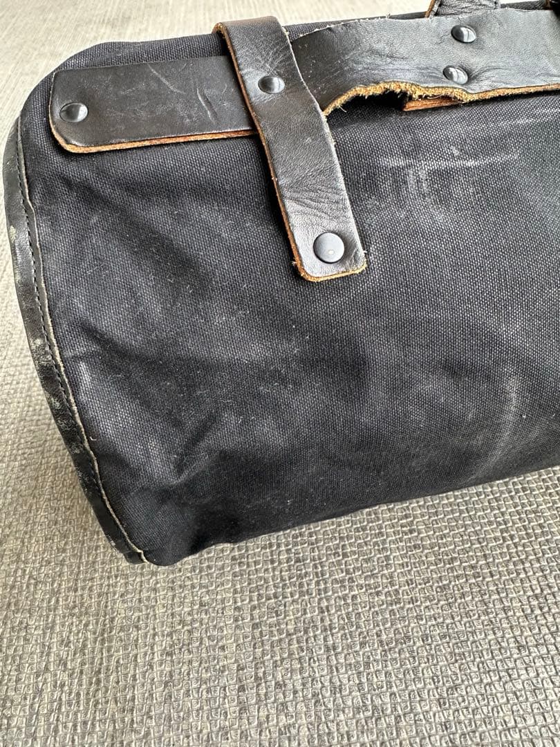 90s\"harolds gear\"leather×canvas drum bag