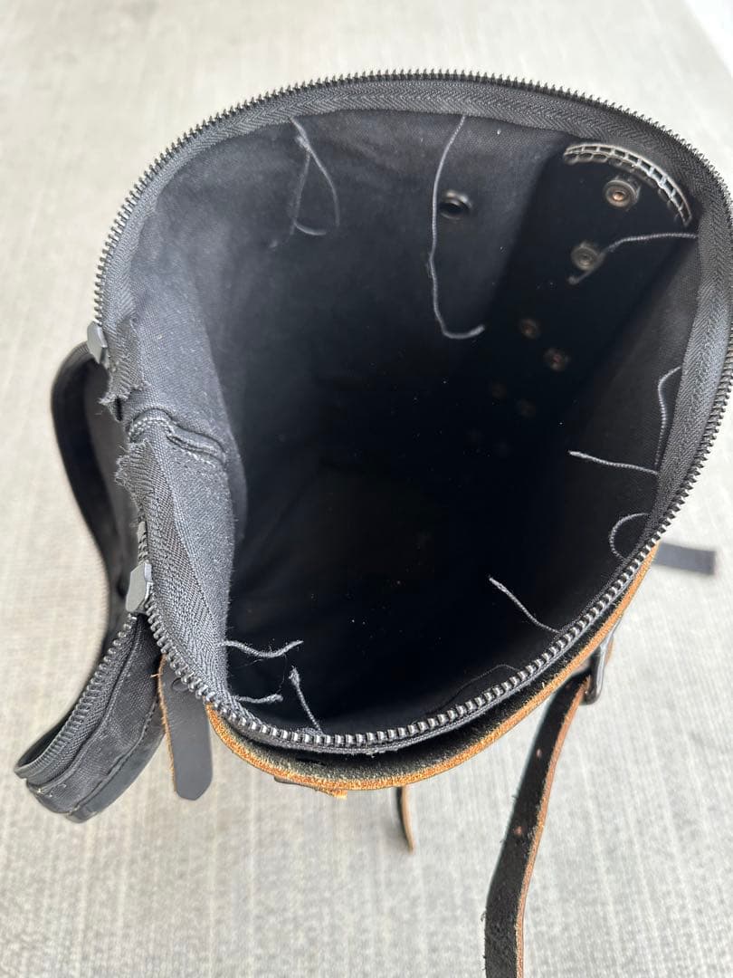 90s\"harolds gear\"leather×canvas drum bag