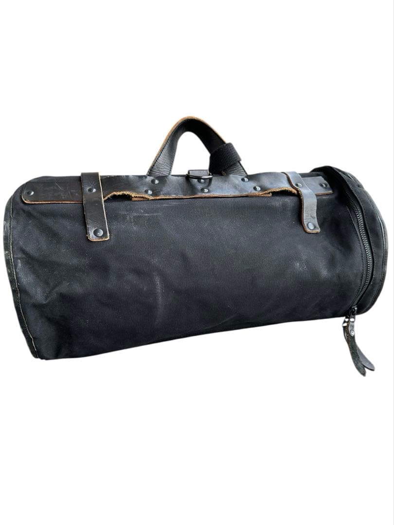 90s\"harolds gear\"leather×canvas drum bag