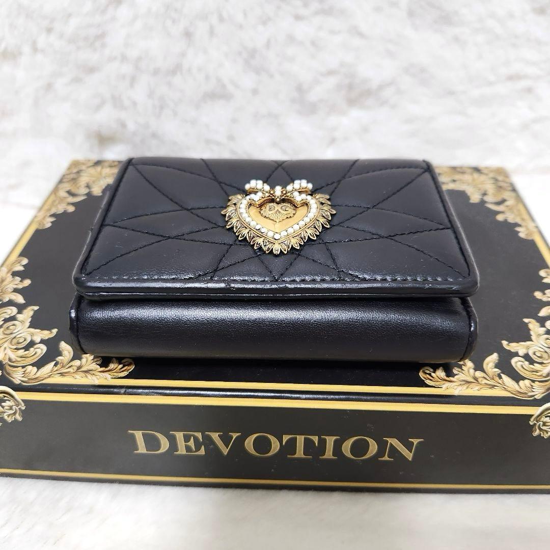 ✨極美品　人気✨ドルガバ　三つ折り　ディボーション　ブラック　レザー　金具