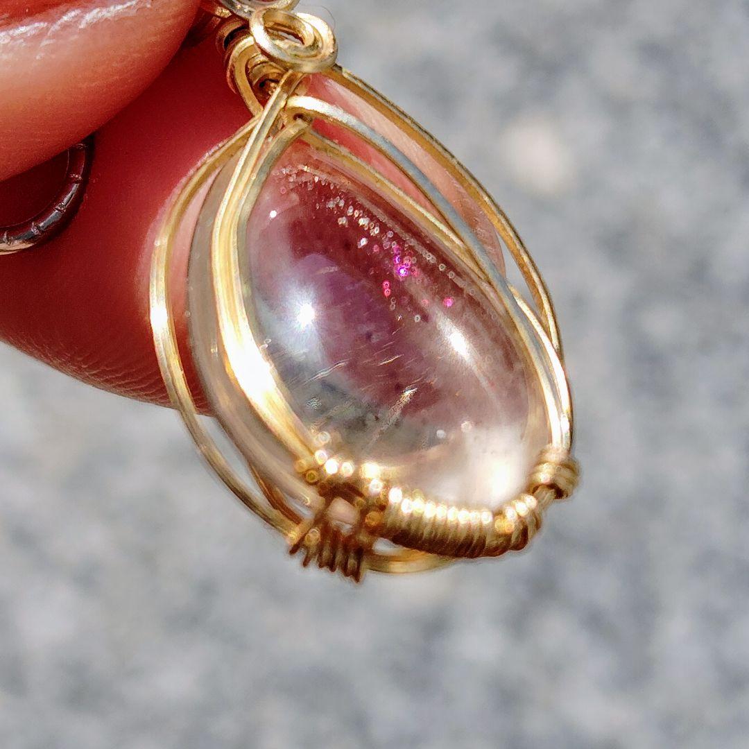 ティンカーベルクォーツ✨ピンクファイヤークォーツ✨ペンダントトップ 幻の水晶✨