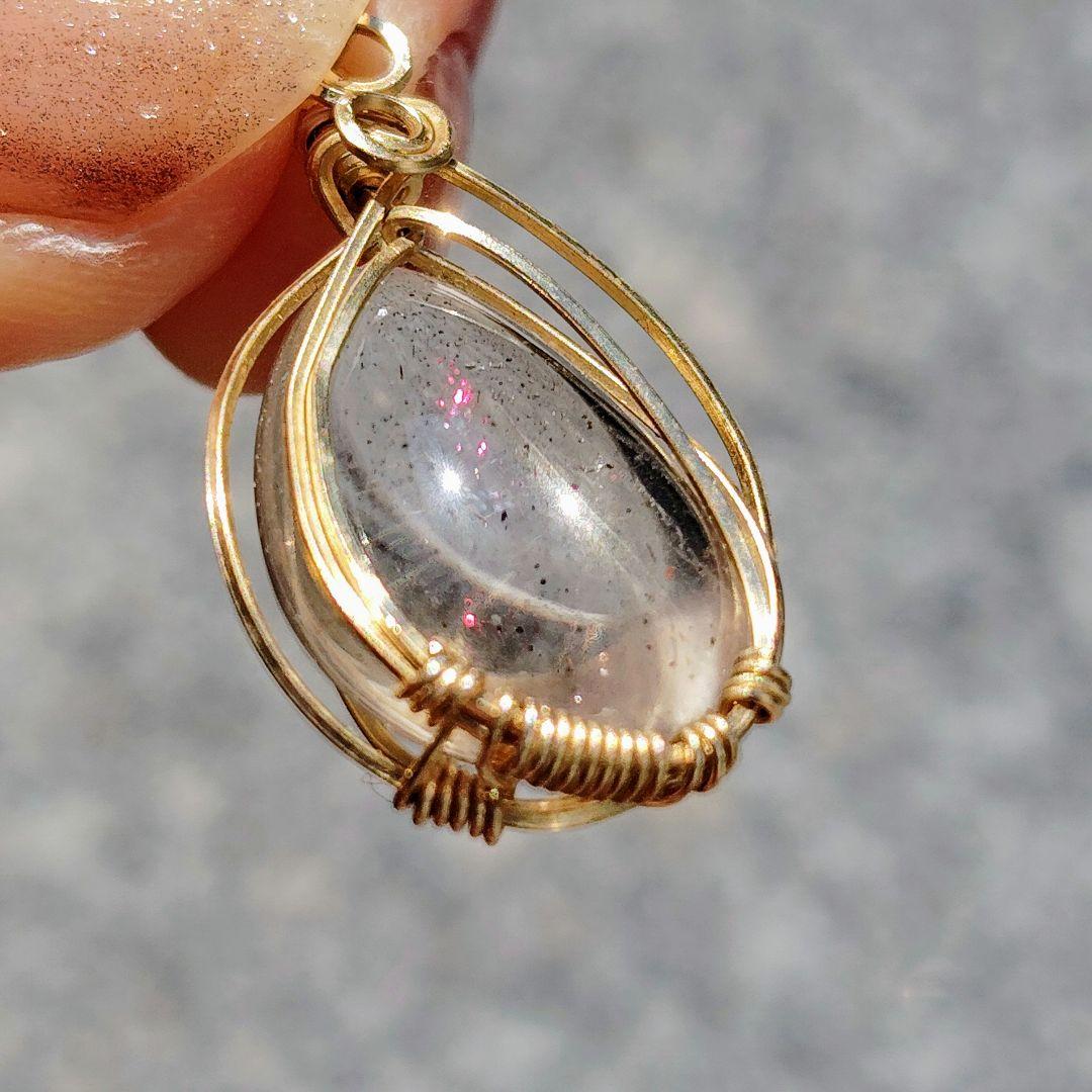 ティンカーベルクォーツ✨ピンクファイヤークォーツ✨ペンダントトップ 幻の水晶✨