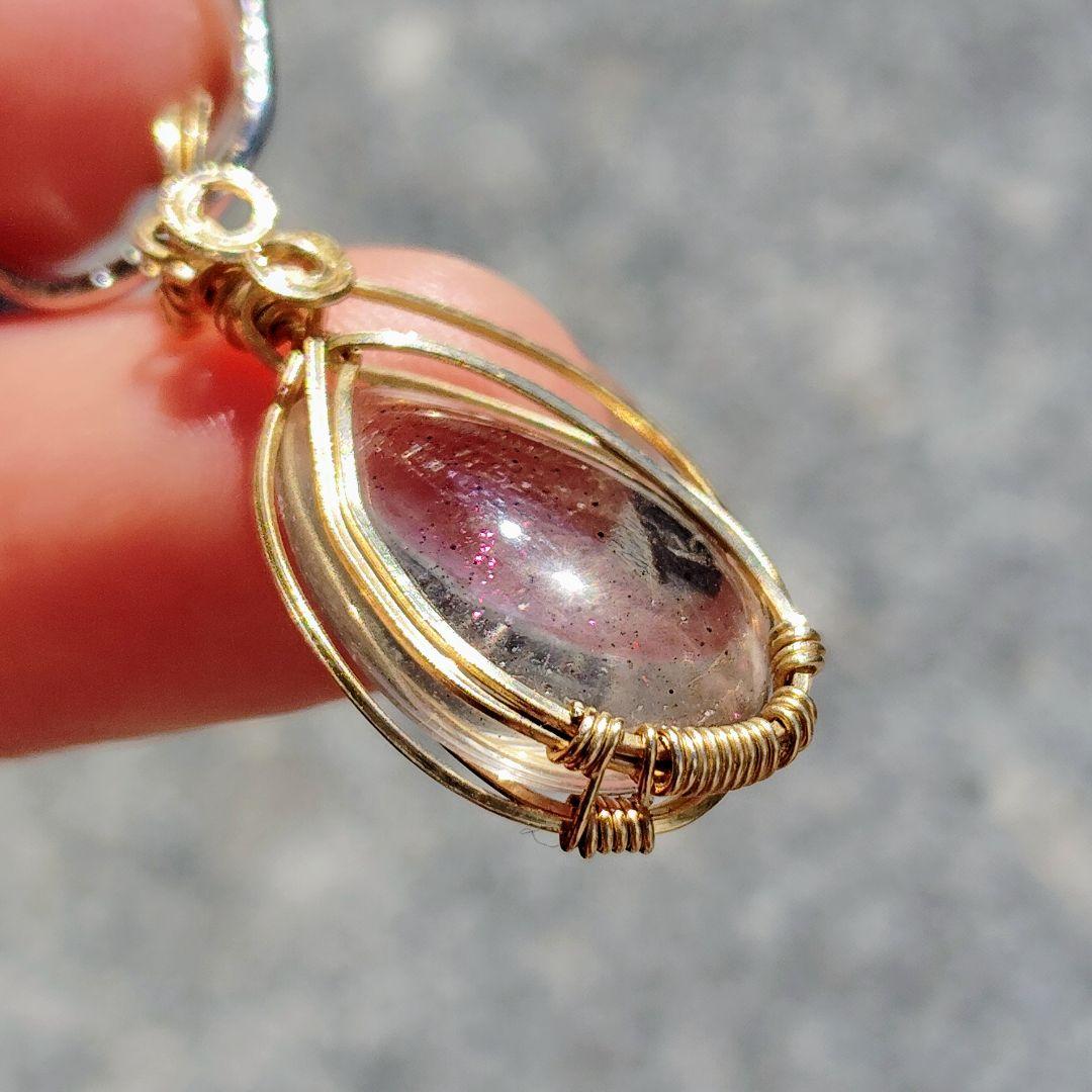 ティンカーベルクォーツ✨ピンクファイヤークォーツ✨ペンダントトップ 幻の水晶✨