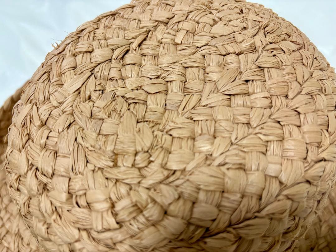 【美品】HELEN KAMINSKI ラフィア　ヘリンボーン　ハット　後リボン