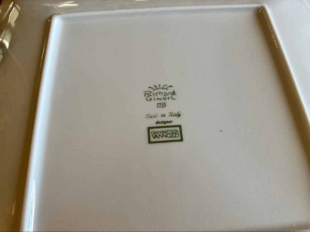 ジノリ　フィオーリベルディ　22スクエアプレート×2