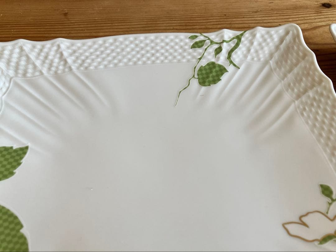 ジノリ　フィオーリベルディ　22スクエアプレート×2