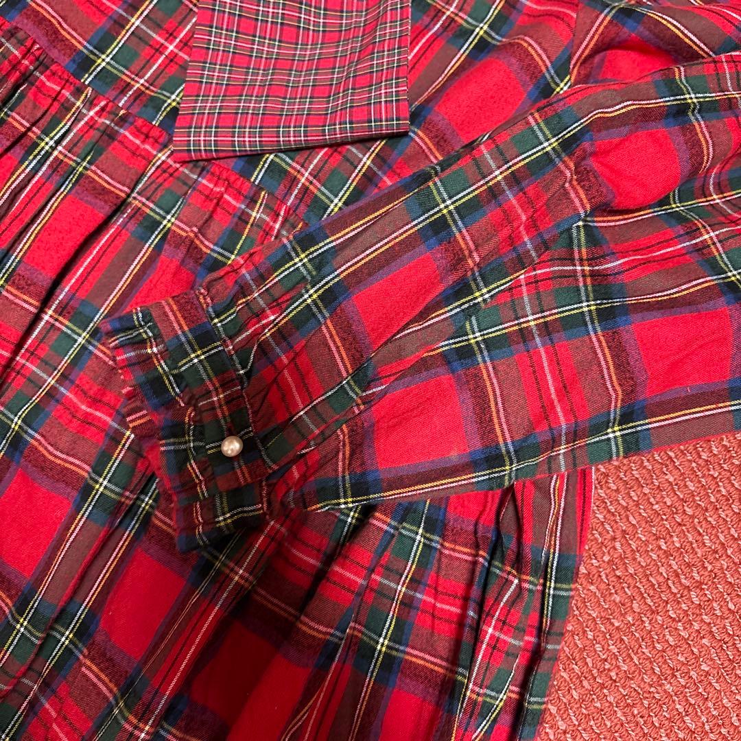 HEIHEI チェック柄リボン付きワンピース