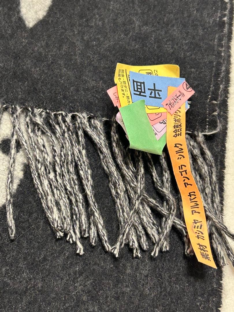 ルイヴィトン カシミア レイキャビック グレー×ブラック モノグラム マフラー