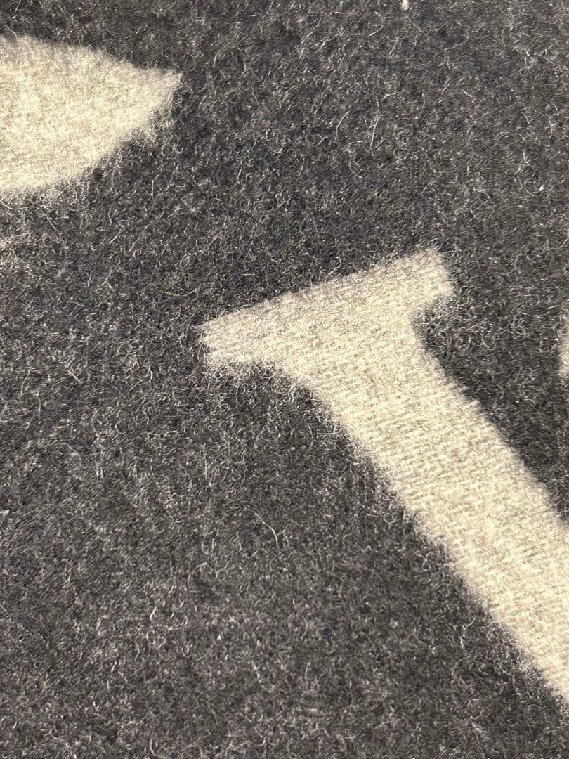 ルイヴィトン カシミア レイキャビック グレー×ブラック モノグラム マフラー