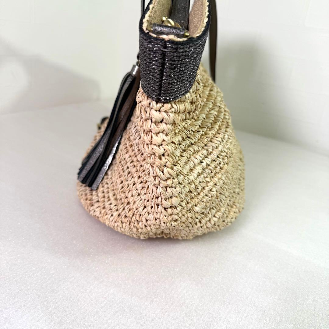 美品　ヴィオラドーロ かごバッグ　ハンドバッグ ストロー　2way レディース