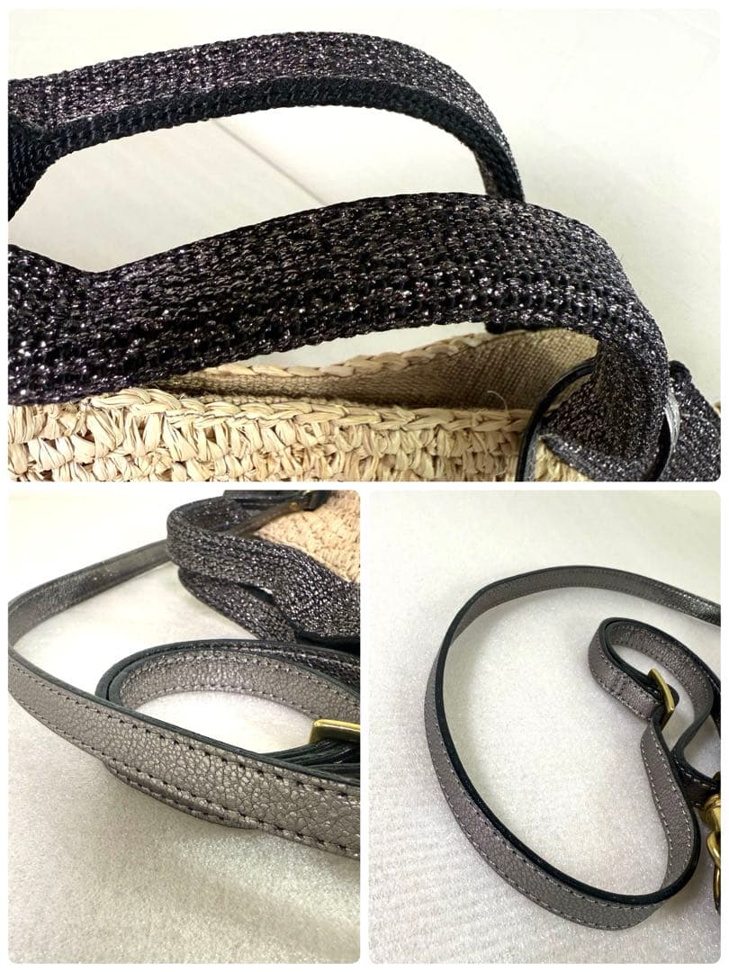 美品　ヴィオラドーロ かごバッグ　ハンドバッグ ストロー　2way レディース