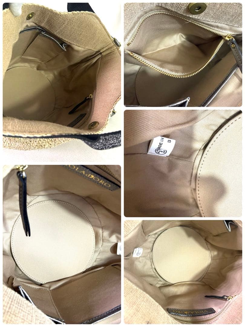 美品　ヴィオラドーロ かごバッグ　ハンドバッグ ストロー　2way レディース