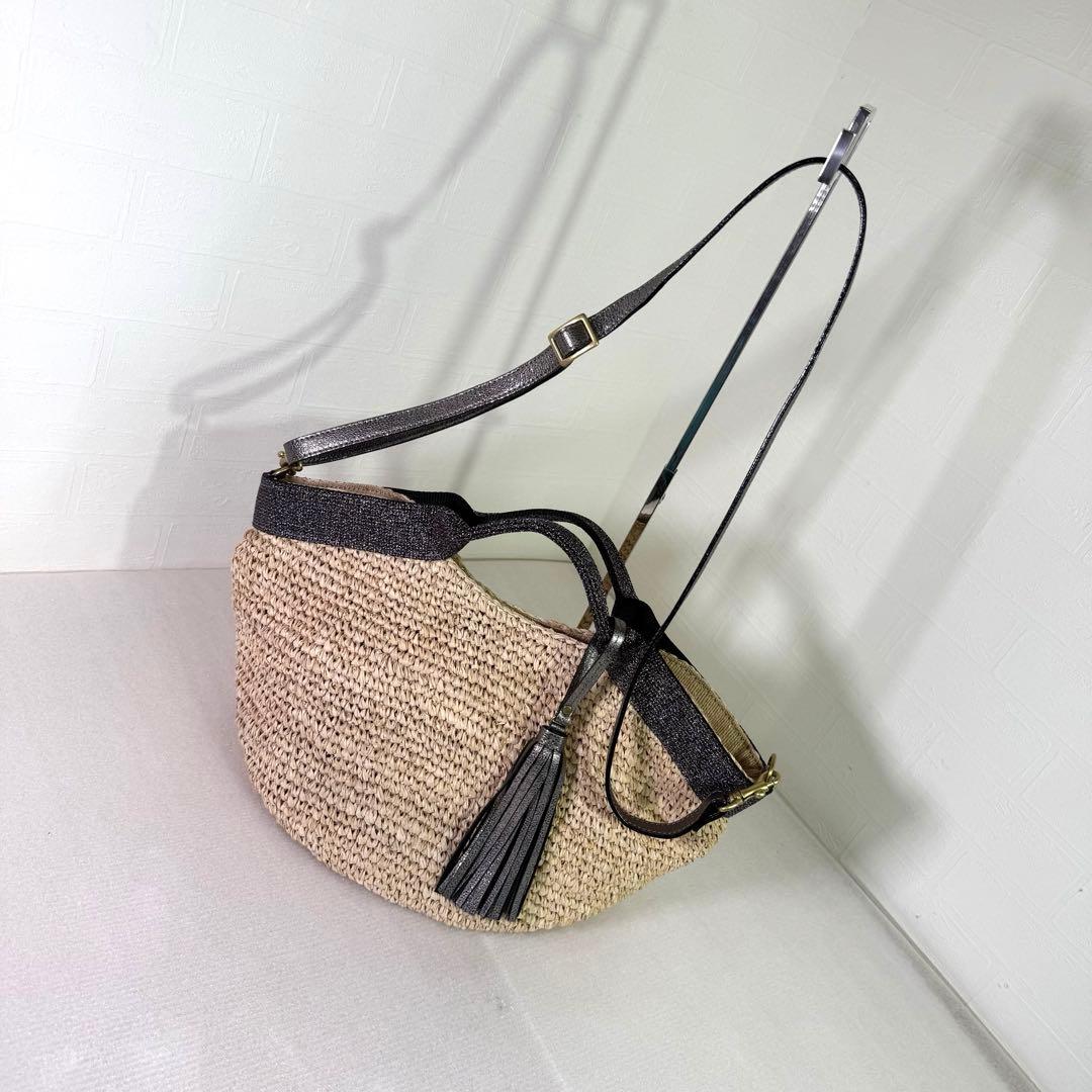 美品　ヴィオラドーロ かごバッグ　ハンドバッグ ストロー　2way レディース