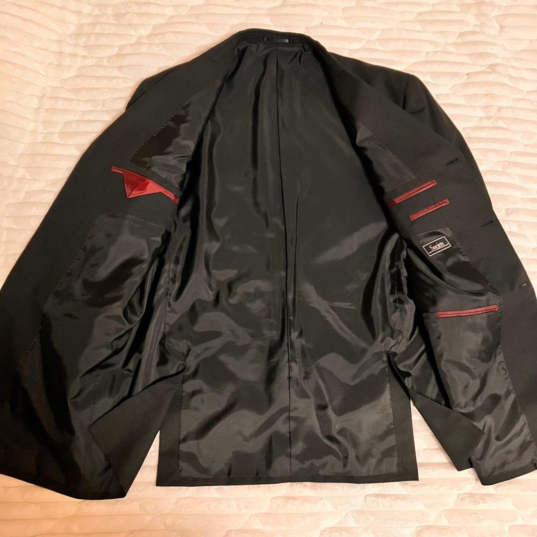 美品 BE7 ビジネススーツ 3ピース ブラック 大きいサイズ ウール ベスト