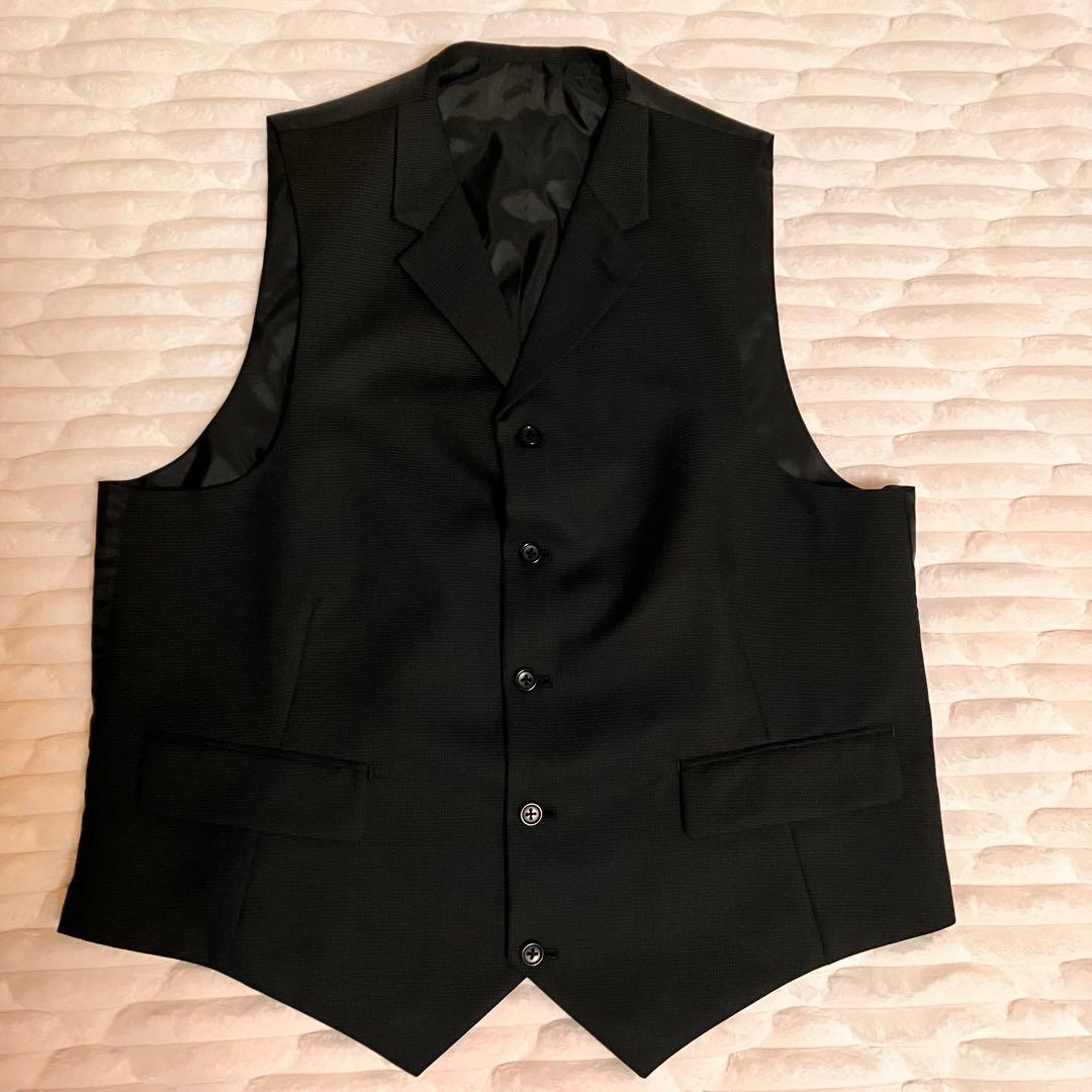 美品 BE7 ビジネススーツ 3ピース ブラック 大きいサイズ ウール ベスト