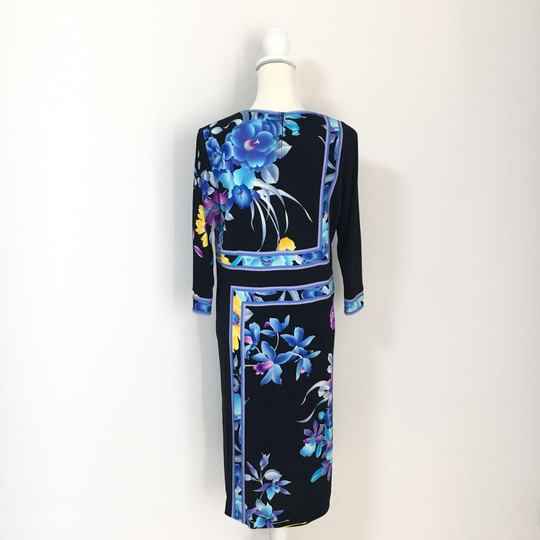 近年美品　LEONARD レオナール　カンカン　ロング　ドレス　ワンピース　42