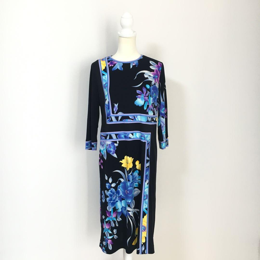 近年美品　LEONARD レオナール　カンカン　ロング　ドレス　ワンピース　42