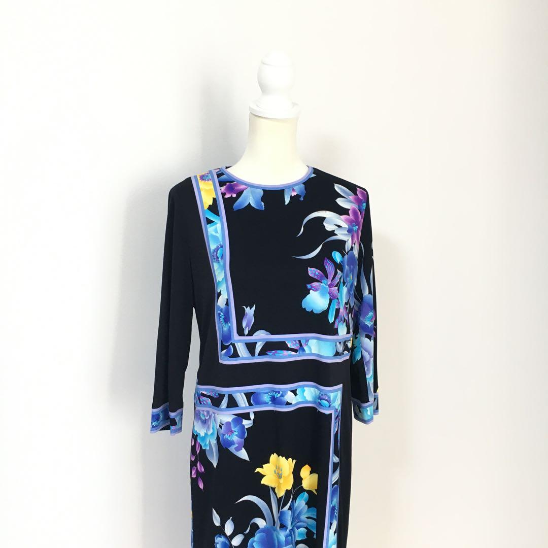 近年美品　LEONARD レオナール　カンカン　ロング　ドレス　ワンピース　42