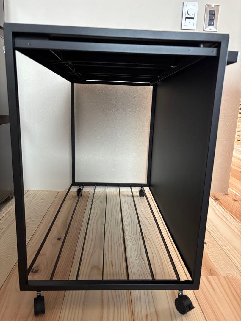 【美品】tower 山崎実業 蓋付き ダストワゴン 45L 3分別 ブラック