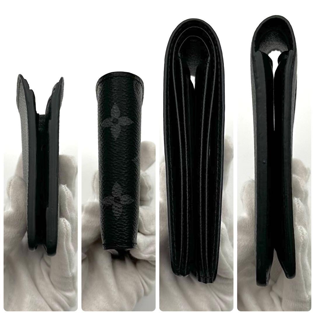 【極美品】ルイヴィトン モノグラムエクリプス ミュルティプル 財布 札入れ 黒