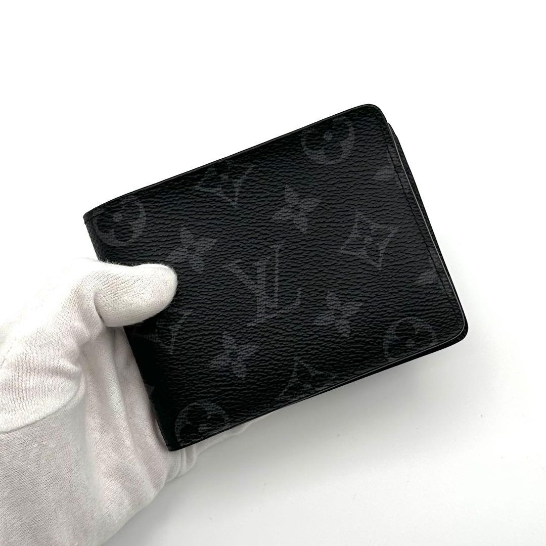 【極美品】ルイヴィトン モノグラムエクリプス ミュルティプル 財布 札入れ 黒