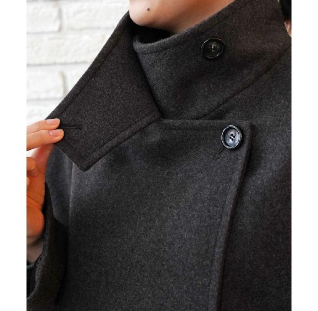 カフネ スタンドカラー ハーフコート ピーコート cafune