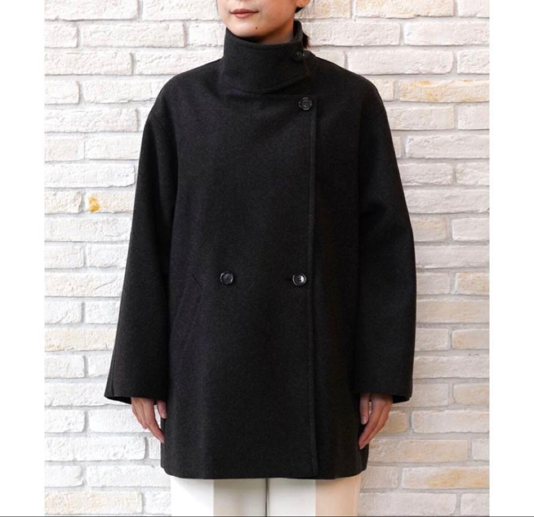 カフネ スタンドカラー ハーフコート ピーコート cafune