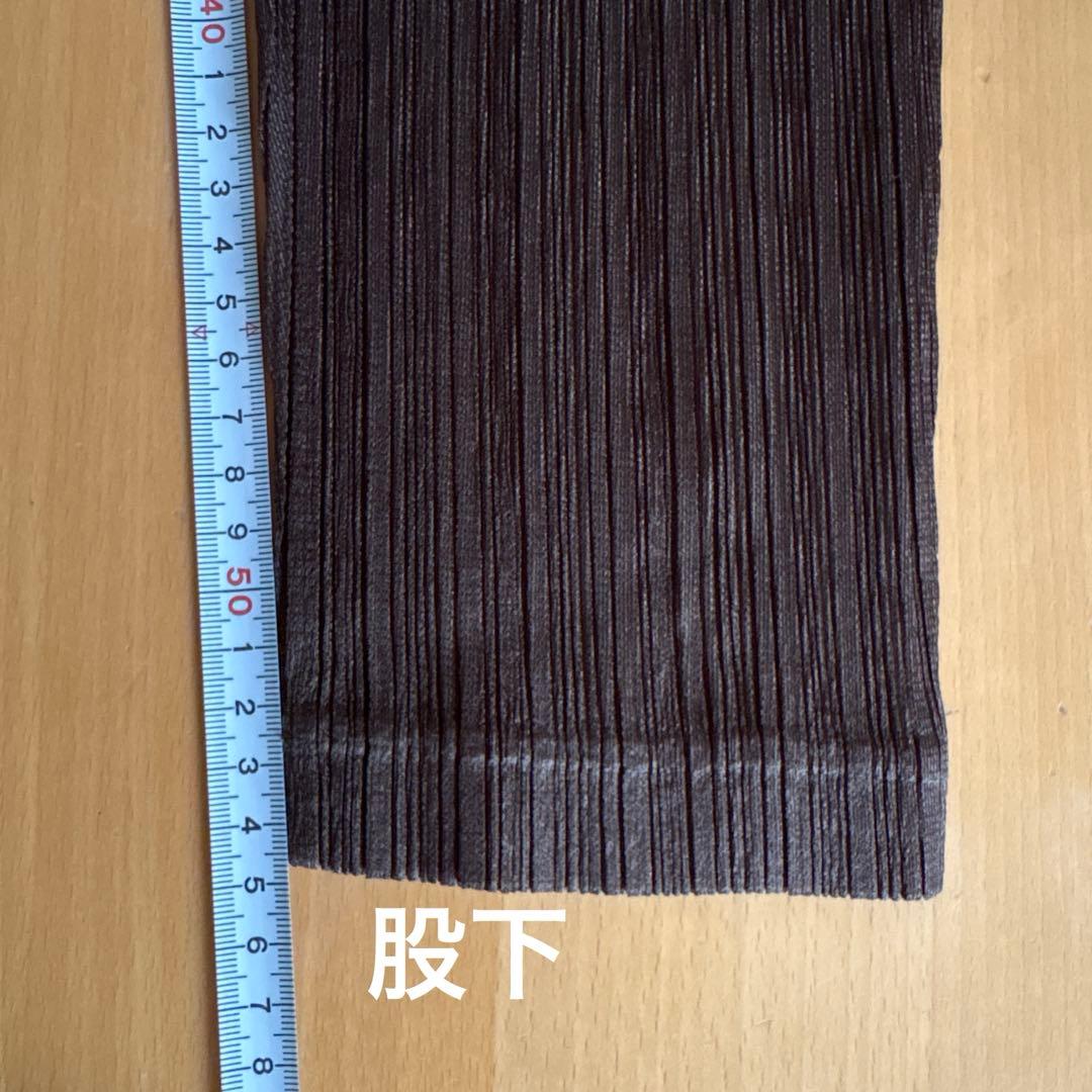 ISSEYMIYAKE プリーツプリーズ　クロップドパンツ　濃ブラウン　美品