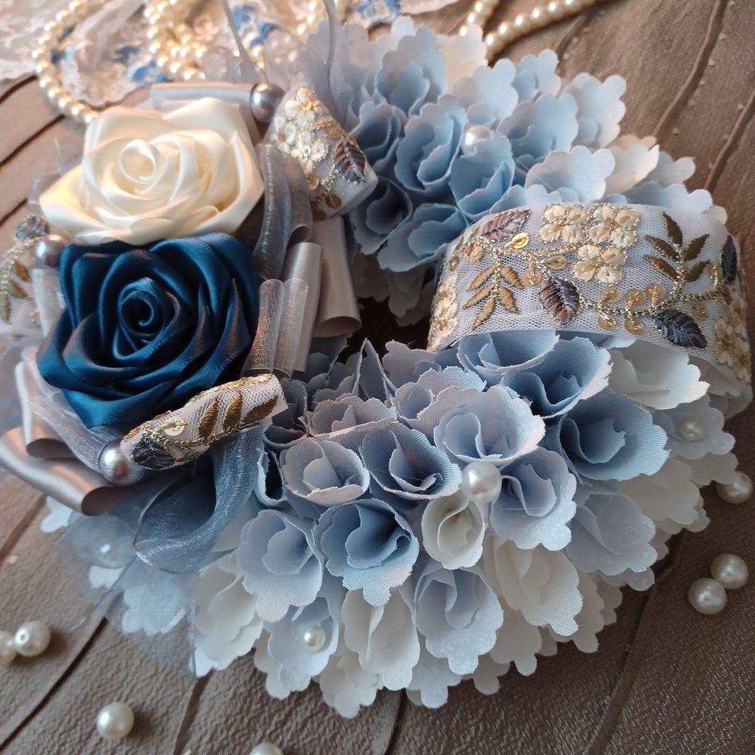 ＊こりどらす＊布リース　刺繍リボン　紫陽花リース