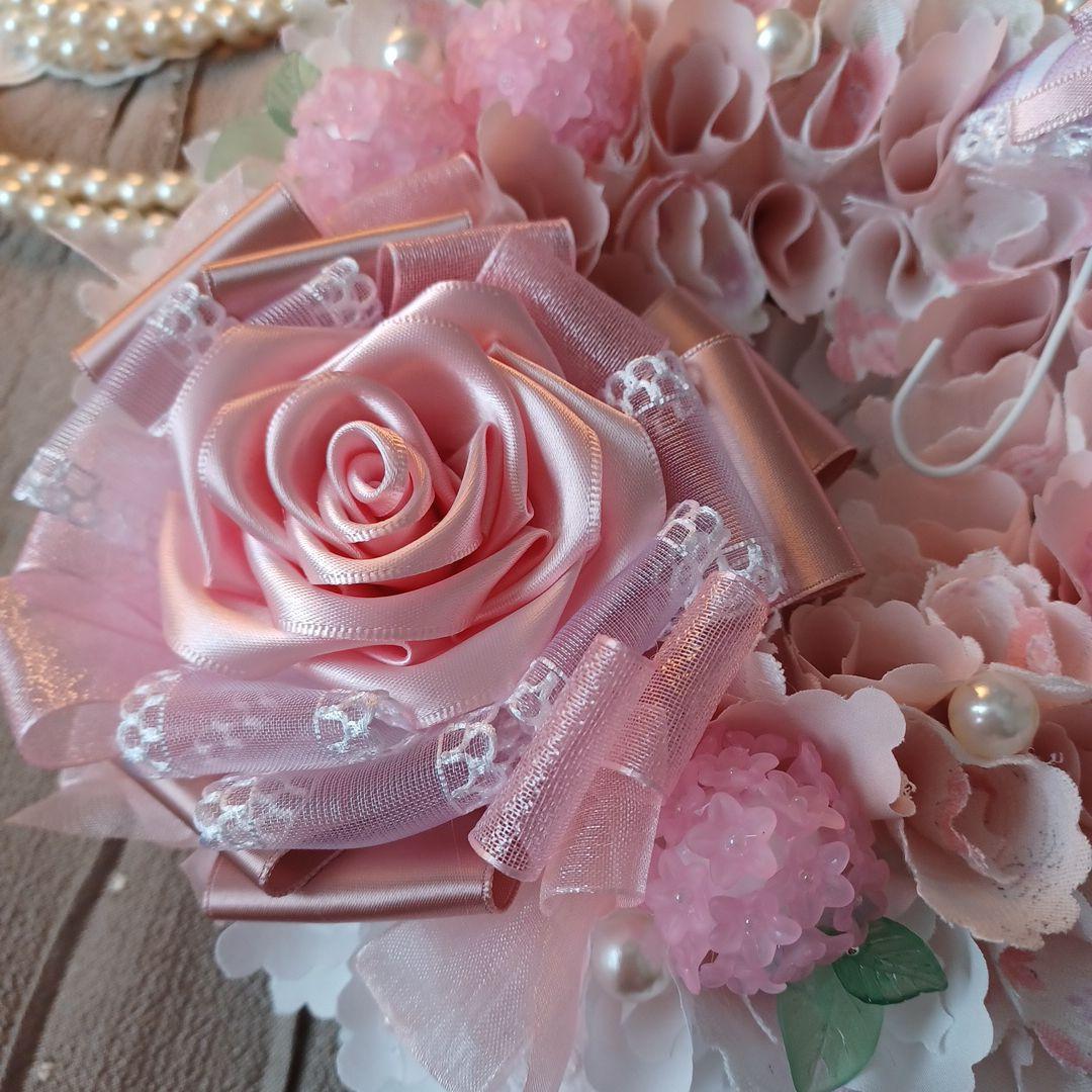 ＊こりどらす＊布リース　刺繍リボン　紫陽花リース