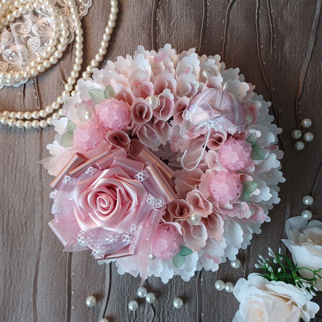 ＊こりどらす＊布リース　刺繍リボン　紫陽花リース