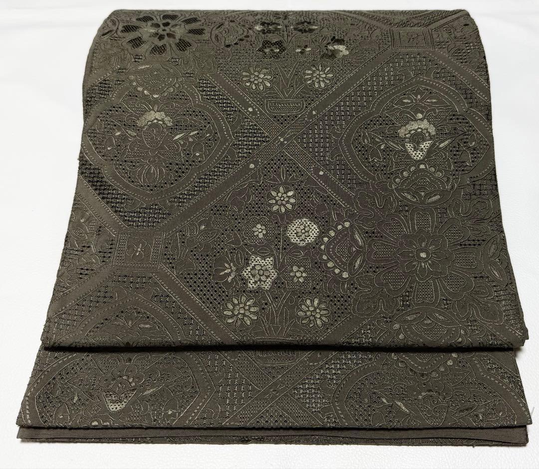 新品 高級 袋帯 正絹 全通柄 汕頭刺繍 スワトウ刺繍 中国刺繍 訪問着