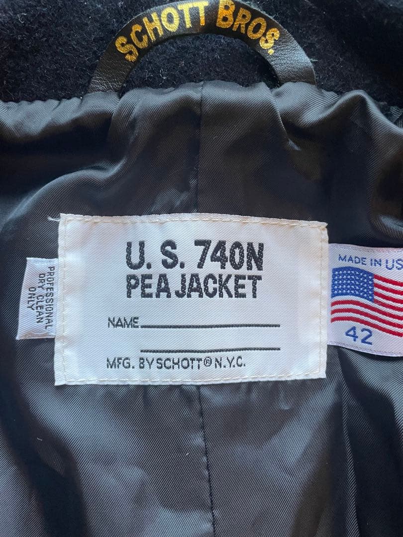 【美品】Schott Bros. U.S. 740N Pea Jacket 42