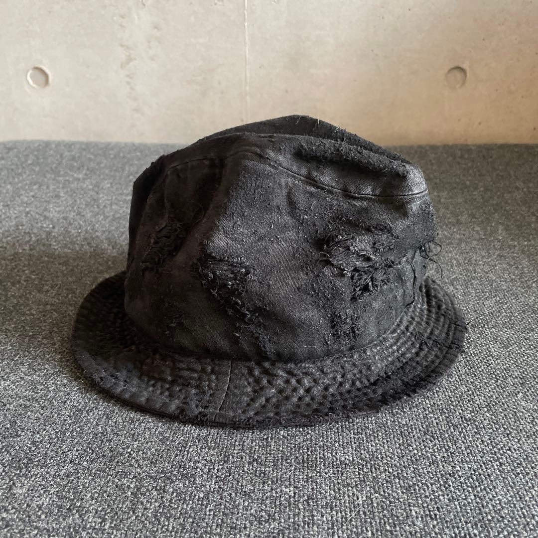 JULIUS ダメージ加工 ハット（ブラック）