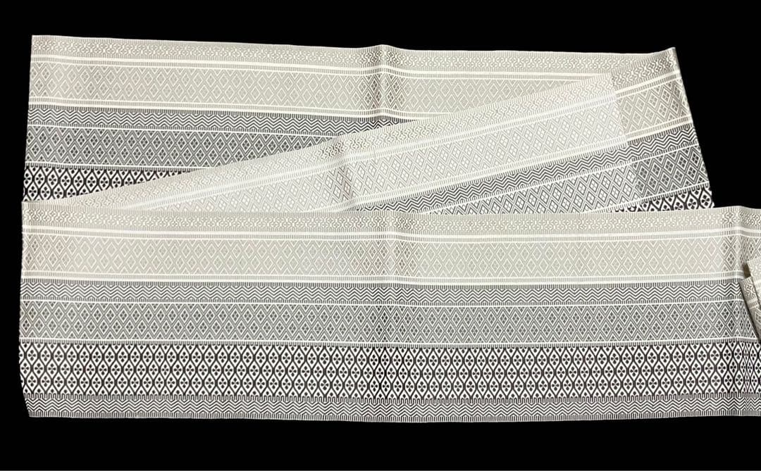 八寸名古屋帯 開き仕立て 正絹 縦縞 未使用 イ6523