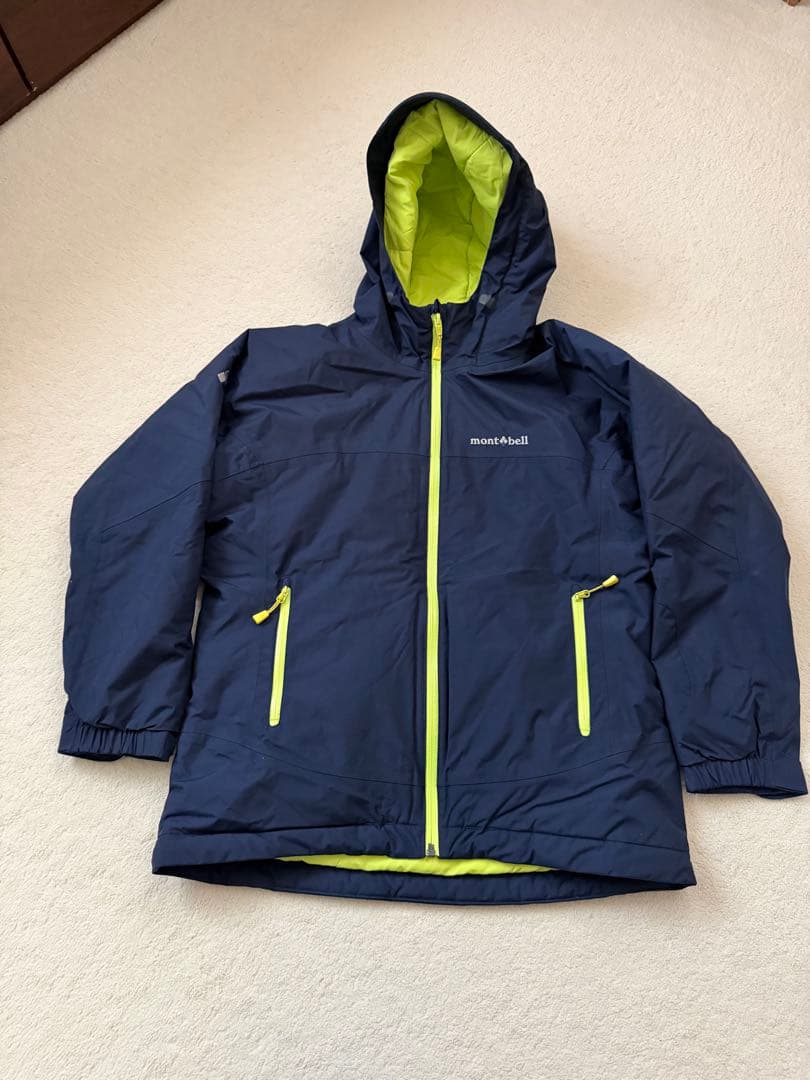 美品 mont-bell モンベル 150 キッズパウダーステップ　上下セット